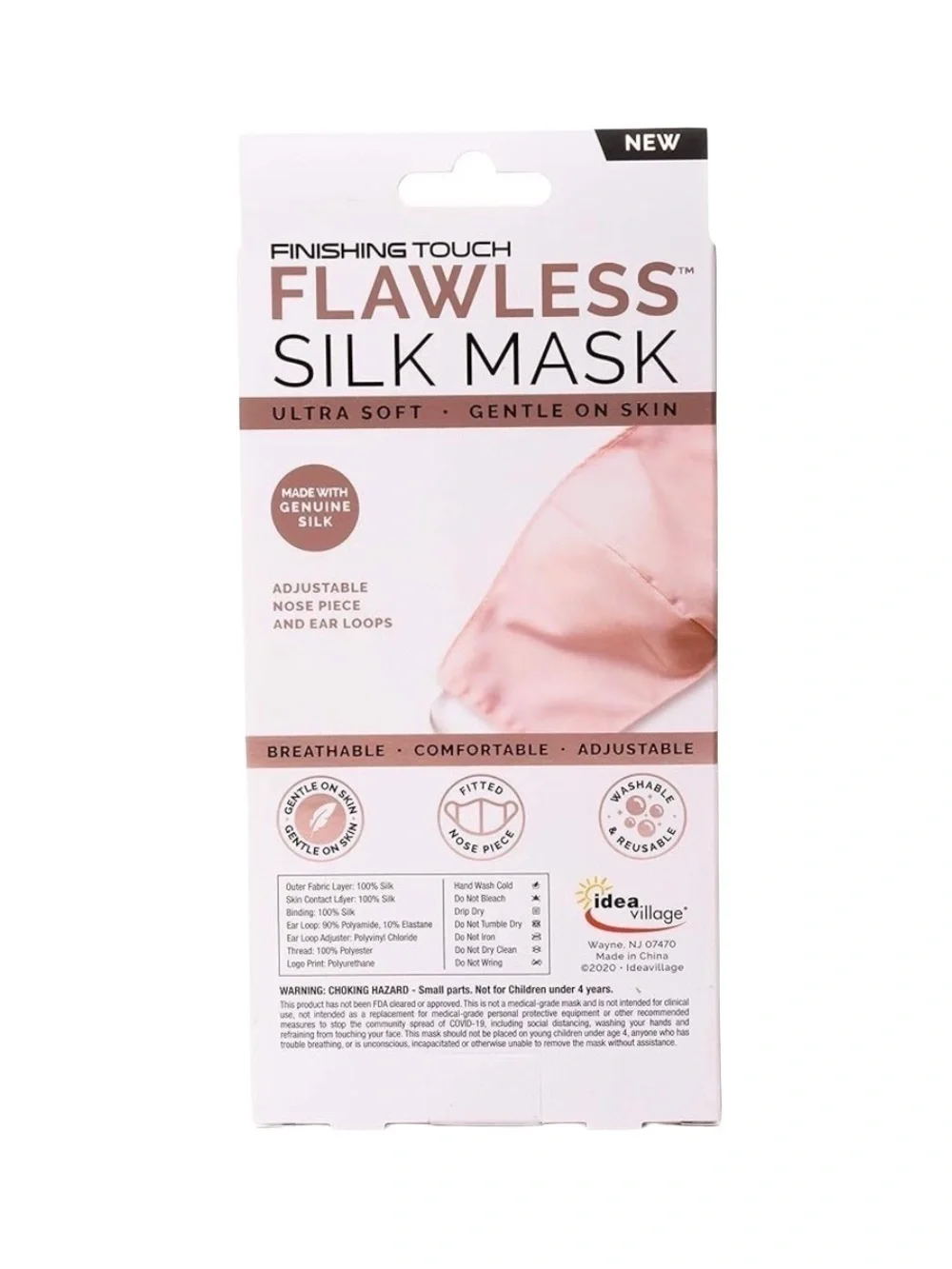 FINISHING TOUCH FLAWLESS SILK MASK - ADULT SIZE (NEW WITH TAGS)